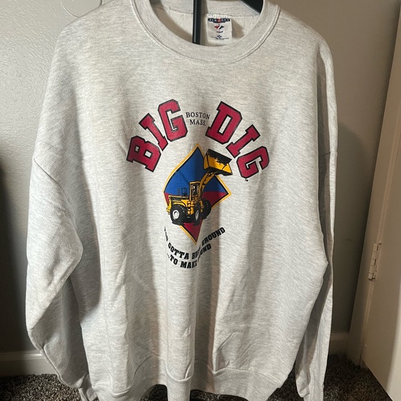 Vintage Big Dig Gray Men's Sweater - Picture 1 of 6
